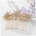 FRCOLOR Hair Comb Clips snowflake hair girl headpiece crystal hair for women decorative hair combs golden side rhinestone star hair hair side Diamond Miss Bride Headpiece 7.3x6cm Golden - Buy Online on GoSupps.com