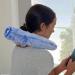 Plush Faux Fur Luxury Hot Water Bottle | Soft U Shape Neck Wrap | 1.8L Capacity | Cosy Fluffy Fleece Cover | Sky Blue - Buy Online on GoSupps.com