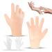 Moisturizing silicone gloves spa gel gloves silicone sleeping gloves reusable for female hand care repair dry cracked rough rough soft (2 pair of yellow & white) 2 pair - yellow white