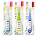 RADIUS Totz Plus Brush Kids Toothbrush Silky Soft BPA Free ADA Accepted Designed for Delicate Teeth & Gums for Children 3 Years & Up - Assorted - Pack of 3 Bluewhite/ Greenyellow / Blueblue 1 Count (Pack of 3)