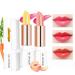 KAKORR Magic Lipstick Set  2 Pcs Lips Moisturizer Long Lasting Nutritious Jelly Lip Balm Magic Temperature Color Change Lip Gloss Non-Stick Cup(Carrot & Peach) Peach flavor + carrot flavor