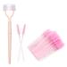 Stainless steel eyelash comb 1pcs+50pcs disposable eyelash brush eyelash comb eyebrow brush Ezppuu111(pink)