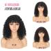 Matriarchs 12 Inch Curly Bob Wig with Bangs for Black Women - Natural Black Synthetic Hair (120g, 1B) - 12 Inch Length - Buy Online on GoSupps.com