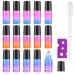 15Pcs 5Ml Essential Oil Roll on Bottles - JamHooDirect Refillable Rainbow Glass Roller Bottles with Stainless Steel Roller Balls & Black Caps & Bottle Opener Perfect for Aromatherapy Fragrance