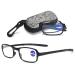 Vevesmundo reading glasses foldable foldable folding glasses folding glasses men women Small compact glasses with diopters with shell+1.0 +1.5 +2.0 +2.5 +3.0 +4.0 1 piece of black blue light filter foldable reading glasses 2.5 x