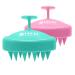 Heeta Hair Scalp Massager Shampoo Brush, with Soft Silicone, Wet and Dry Hair Detangler (2 Pack, Green & Rose Pink) Green & Pink