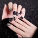 CSch 24PC Black Fake Nails - Celebrity Black Diamond Acrylic Press-On Manicure for Girls | International Shipping Available - Buy Online on GoSupps.com