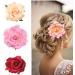 AJTUTUS Rose Clip Fabric Rose Flower Hair Pins Brooch Floral Clip Flower Pin Headpieces Woman Wedding Party Favor Accessory - Buy Online on GoSupps.com