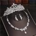 Cathercing Bridal Rhinestone Crown Tiara Set - Wedding Jewelry for Pageant, Prom, and Theme Parties (Peacock) - Buy Online on GoSupps.com