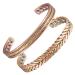 2 Pieces 99.9% Pure Copper Bangles Tri Bracelets for Men Women with Magnets Mother's Day Gift 16.5 cm Copper