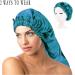 Ladaypoa Long Satin Hair Hood | 2-Piece Silky Sleeping Cap for Women | Extra Large Black & Green Satin Sleeping Hat - Buy Online on GoSupps.com