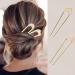 3 Pack U-Shaped French Hair Pins | Gold Hair Sticks for Women | Chignon Bun Hair Accessories - Buy Online on GoSupps.com