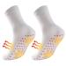 Fleau Heated Socks - Self Heating - Non Slip - Massage Socks - Ski Socks - One Size - White - Winter Socks - Gift