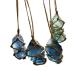 1PC Natural Raw Blue-green Fluorite Crystal Pendant Necklace Reiki Chakra Healing Pendant Treatment Stone With Hand-woven Rope in Random Color