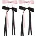 4pcs Hair Bows for Women Ribbon Long Tail Bowknot Hair Clips Elegant Tassel Hair Bow Clips Ponytail Holder Hair Accessories