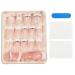 White Rhinestone French Tip Press on Toenails - 48Pcs Full Cover False Nails for Women - Buy Online on GoSupps.com