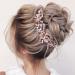 BERYUAN Women Pearl Wreath Vintage Silver Leaf Long Hair Vine Piece Wedding Hair Accessory Gift for Her Crystal Hair Piece Party Headress for Bride Bridesmaid Girls (silver)