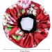 Large Satin Bonnet for Curly Hair - Red Flowers | Double Layered Wide Band Hair Cap for Women - Buy Online on GoSupps.com