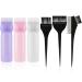 DASHUAIGE 3 Pcs Hair Dyeing Brush Bottle 60ML Hair Dyeing Shampoo Bottle with Graduated Line Root Comb Applicator Hairdressing Tool Bottle and 3 Piece Hair Dyeing Brush (Mix Color)