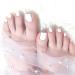 RODAKY Glossy White Press On Toe Nails for Women - 24PCS Fashion False Toenail Full Cover Acrylic Foot Nails - Buy Online on GoSupps.com