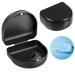 Dnom dose tooth rail box dentist container dinner dinner bite can prosthesis can clip box can for denture prosthesis box protes container denture box (black)