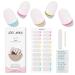 JMEOWIO Semi Cured Gel Nail Strips Colorful French Tip Gel Nail Stickers Nail Supplies Nail Art Design Decoration Accessories
