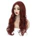 Siudus Dark Red Curly Long Wig - Burgundy Wavy Middle Part Synthetic Heat-Resistant Hair for Cosplay & Halloween - Buy Online on GoSupps.com