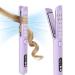 NOVUS Airflow Curling Iron for Lasting Curls - Ceramic Flat Iron Hair Straightener and Curler 2 in 1 Anti-Scald Curling Wand 1.25 Inch with 360 Cool Air 4 Temps & Auto Shutdown for Long Short Hair Purple