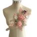 ESH7 3D Beaded Pearl Flower Fabric Lace Applique, Floral Embroidered Patches Wedding Dress Handmade Sewing Tool for Clothes