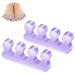 Toe separator pedicure silicone toe separator repeatable washable toenail divider for nail polish corrators for overlapping toes.Purple
