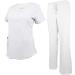 Natural Uniforms Women's Ultra Soft Y-Neck Scrub Set - White, Size Medium - Buy Online on GoSupps.com