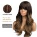 Oefei Ombre Brown Wig with Ponytail - Heat-Resistant Synthetic Hair for Women | Natural Look for Daily Party & Cosplay Wear - Buy Online on GoSupps.com