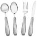 KIRIMON Non-Slip Weighted Utensils for Hand Tremors - Adaptive Eating Stainless Steel Heavy Weight Knife Fork Spoon Set for Arthritis,Elderly and Parkinsons (4 Pieces)