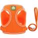 Femax Soft Mesh Dog Harness & Leash for Small/Medium Dogs & Cats - Adjustable Reflective No Pull Vest for Puppies - Orange (Chest 30-34cm) - Buy Online on GoSupps.com