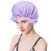Samtree Womens Silk Sleep Hat  Elastic Lined Bonnet Hats Satin Nightcap Head Cover for Hair Beauty(Purple) 01-purple
