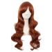 MapofBeauty 28 inch/70 cm Side Parting Bangs Charming Women Long Curly Full Hair Wavy Wig (Ginger Orange)