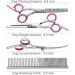 Dog Grooming Scissors 5Pcs 6-Inch Professional Stainless Steel Titanium Coated Stainless Steel Dog Grooming Kit Straight/Curved Shears Dog Scissors Set with Case & Comb Pink - Buy Online on GoSupps.com
