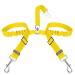 Slowton stroke belt dog car 2 in 1 tangled -free durable elastic dog belt for the car adjustable reflective seat belt dogs for car while traveling & going out 2 small in 1 yellow