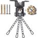 BeneLabel Heavy Duty Boxing Punching Bag Chain, 800 LB Capacity, 360 Rotation Wood Beam Holder with 4 Chains and 4 Carabiners, 2 Wood Screws for Wooden Sets silver