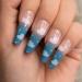 Starry Night Blue Ombre Press-On Nails | Cloud Pattern & Glitter | 24pcs Set - Shop Internationally - Buy Online on GoSupps.com