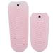 2 Pcs Heat Resistant Silicone Pouch Insulation Pink Gray Blue Heat Shield Holder Cover for Hair Straightener Crimping Iron Hair Waving Iron(Pink)