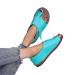 MisFun Bunion Sandals for Women Buckle Strap Solid Color Flat Heel Ladies Sandals Orthopedic Sandals Women with Orthopedic Toe Ring Suitable for Hot Summer 8.5 Blue