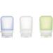 Humangear GoToob+ Refillable Silicone Travel Size Bottles with Locking Cap, 3pk Set, Clear, Green, Blue, Small-3 Pack clear, green, blue Small - 3 pack Bottles