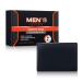 Natural Soap for Men - Men Soap Bar - Men Charcoal Soap Bar - Moisture Hydrate Cleanse Pore Oil Control - Antioxidant Restore Radiance Reduce Dullness Smooth Tender - Fade Wrinkle Fine Line Firm Lift