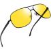 Joopin Polarised Sunglasses Mens UV Protection Al-Mg Metal Frame Double Bridge Aviation Sunglasses for Men Women Sun Glasses for Driving A01-black Frame Yellow Lens
