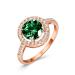 XINQI 14K Rose Yellow Gold Natural Emerald Rings Engagement Wedding CZ Band for Women (7)