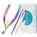 Cuticle Cutter with Cuticle Pusher - RONAVO Cuticle Trimmer Cuticle Nippers Professional Stainless Steel Cuticle Scissors and Cutter Clippers Durable Pedicure Manicure Tools for FingernailsToenails Set (L)