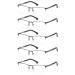 EYECEDAR 5-Pack Reading Glasses Men Metal Half Frame Spring Hinges Eyeglasses Mens Readers 2.50 5 Pairs Black 2.5 x