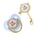 Bling baby pacifier healthy pacifier free of harmful substances prevents the loss of an attractive pacifier set with "I love you" patterns for parties (blue M)