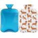 Heat bottle with a dachshund motif with a fluffy cover 2 L large capacity hot water bottles for children men women dachshund warm water bottle for cozy nights pain relief back